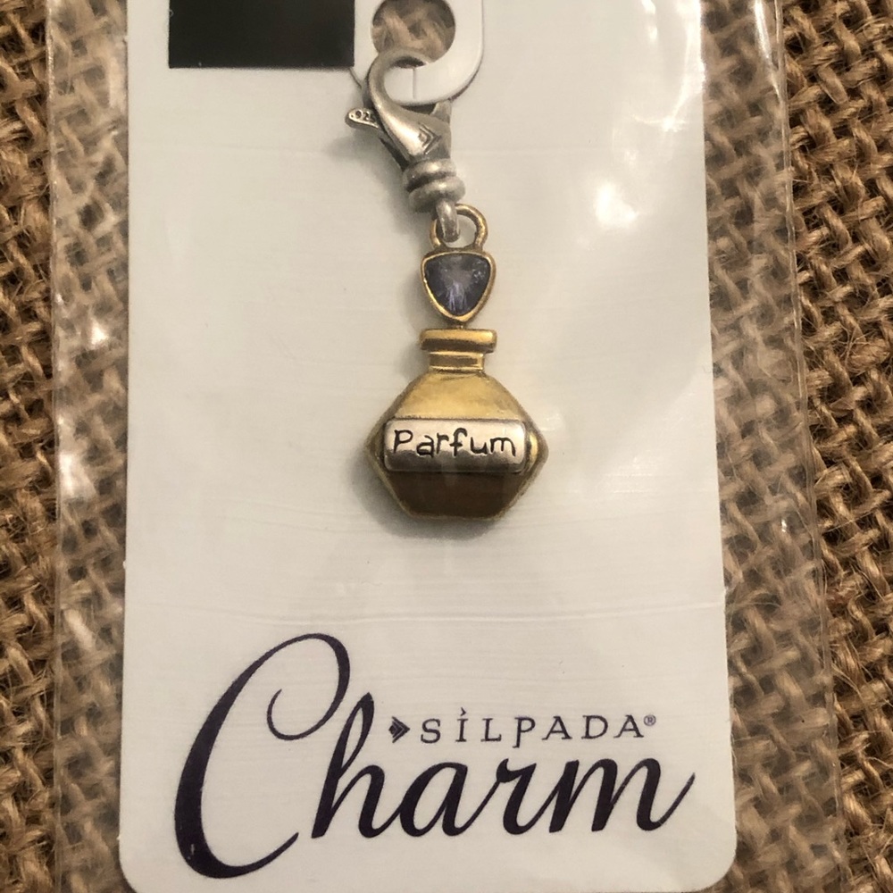 Silpada .925 Sterling Silver Parfum Chic Perfume Bottle Charm for Bracelet